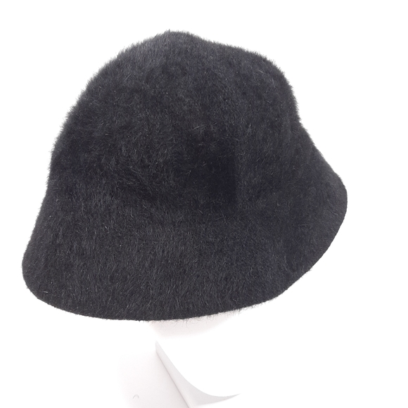 Accessories Artcaps Black Angora Rabbit Hair Bucket Hat Poshmark